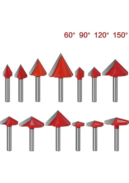 6X22X120 6mm Shank 3D V Şeklinde Bilgisayar Oyma Bıçağı Cnc Katı Karbür Parmak Freze Kesici Ağaç Işleme Mdf Yönlendirici Bit 60/90/120/150 Derece (Yurt Dışından) fiyatları