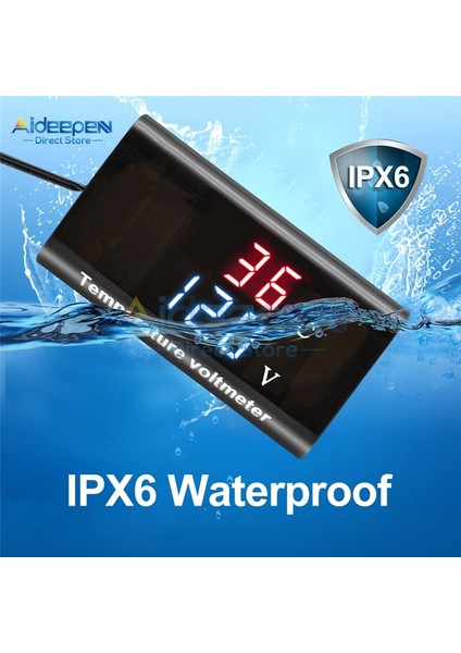 0.56 8-18V Kırmızı V Dc 12V LED Dijital Sıcaklık Sensörü Voltmetre 0.28 Inç Çift Ekran Termostat Gerilim Ölçer Test Cihazı Araba Motosiklet Için (Yurt Dışından) fiyatları