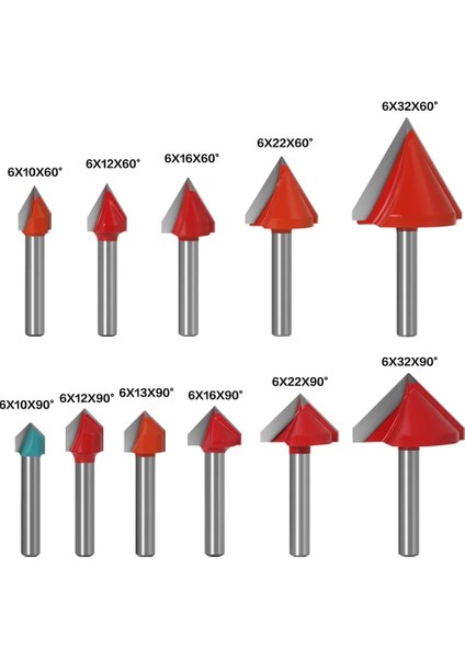6X12X120R Vack 6/8mm Shank V Şekli Ahşap Kesici Cnc Katı Karbür End Mill 3D Freze Uçları Ağaç Işleme Freze Kesicisi Aletler 60R 90R 120R (Yurt Dışından) fırsatları