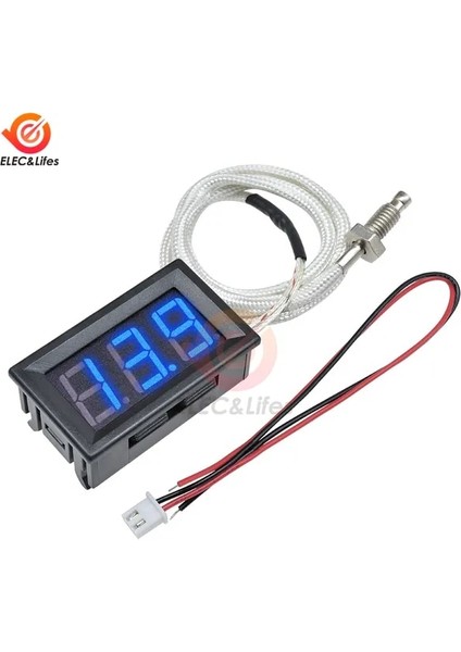 Mavi Endüstriyel Yüksek Sıcaklık K Tipi M6 Termokupl Termometre 12 V Dijital Sıcaklık Ölçer Test Cihazı -30 ~ 800 Derece Termograf (Yurt Dışından)