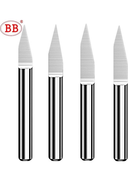D 3.175MM,0.5MM 45 Derece Bb Düz Tabanlı Gravür Uçları Cnc Oyma Tungsten Karbür Yönlendirici Pcb Ahşap Akrilik Plastik 3D Freze Kesici 3.175 4 6 20 Derece (Yurt Dışından)