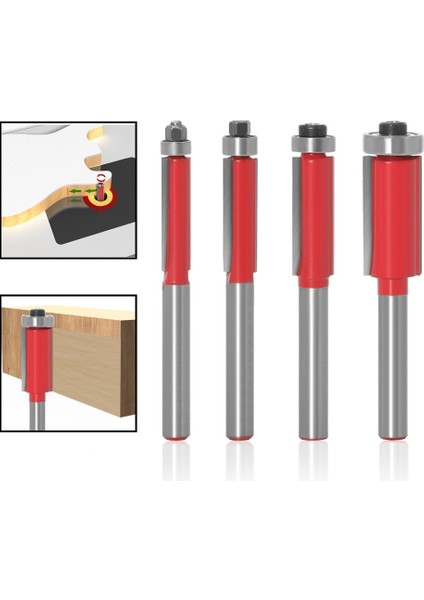 02 1/4 Adet 6mm 1/4 "shank Gömme Trim Freze Uçları End Mill Ahşap Uzatılmış Kırpma Kesiciler Rulman ile Ağaç Işleme Aleti End Mill (Yurt Dışından) indirimleri
