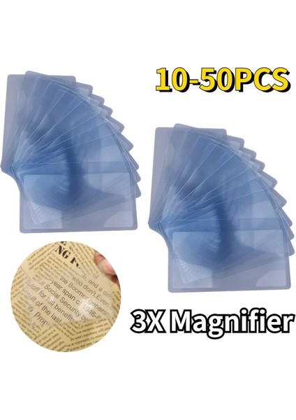50 Adet 10-50 Adet 3x Büyüteç Kart Büyüteç Büyüteç Lens Cep Kredi Kartı Boyutu Şeffaf Büyüteç 8.*5.5*0.04CM (Yurt Dışından)