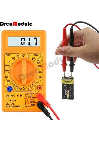 Sarı LCD Dijital Multimetre DT-830B Elektrik Voltmetre Ampermetre Ohm Test Cihazı Ac/dc 750/1000 V Amp Volt Ohm Test Cihazı Metre Siyah Sarı (Yurt Dışından)
