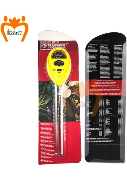 Sarı Toprak Alkalinite ve Asitlik Test Cihazı Çok Amaçlı Bahçe Aleti Kapalı Açık Bitki Çiçek Toprak Higrometre Ph Testi Nem Sensörü (Yurt Dışından)