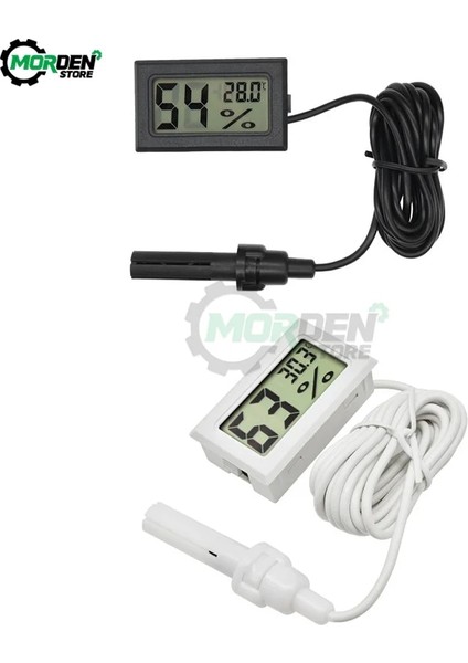 2 Mini LCD Dijital Sıcaklık Nem Sensörü Ölçer 1.5 M Termometre Higrometre Sıcaklık Kontrol Cihazı Toprak Nem Dedektörü (Yurt Dışından)