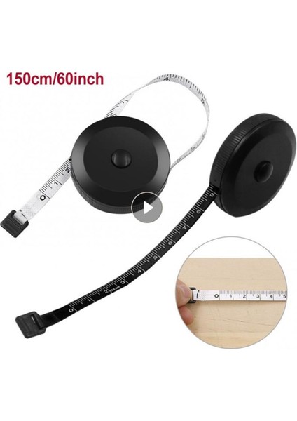 Siyah 1.5 M Bant Ölçme Aracı 60 Inç Vücut Terzi Bant Cetvel Dikiş Terzi Kumaş Ölçümleri Bant Geri Çekilebilir Ev Bant Cetvel (Yurt Dışından) modelleri