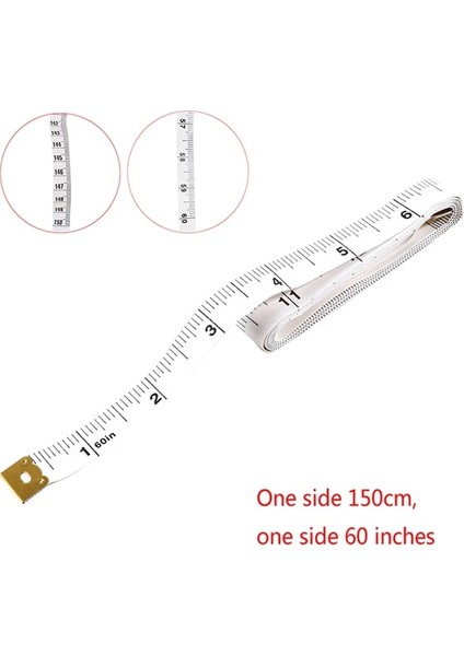 1 Adet Beyaz 1.5m 1.5m Vücut Ölçüm Cetveli Dikiş Terzi Mezura Mini Yumuşak Düz Cetvel Santimetre Metre Dikiş Ölçüm Bandı Rastgele Renk (Yurt Dışından)