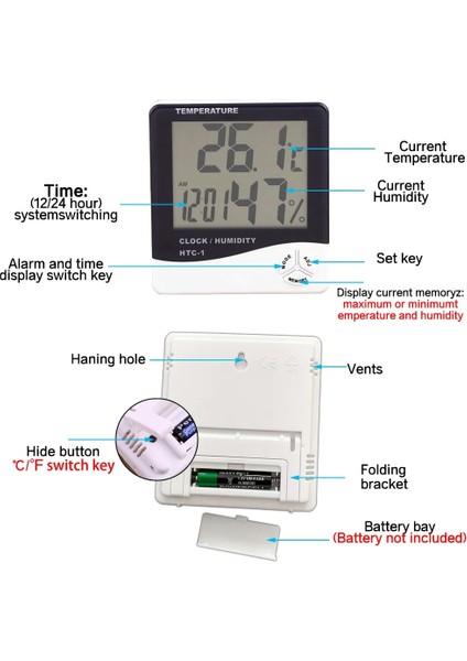 Tip B-Beyaz Kapalı Dış Mekan Termometre Kablosuz Higrometre Hava Istasyonu Ev Odası Sıcaklık Monitörü Için Elektronik Termometre (Yurt Dışından) fiyatları