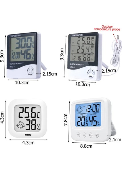 Tip B-Beyaz Kapalı Dış Mekan Termometre Kablosuz Higrometre Hava Istasyonu Ev Odası Sıcaklık Monitörü Için Elektronik Termometre (Yurt Dışından) modelleri