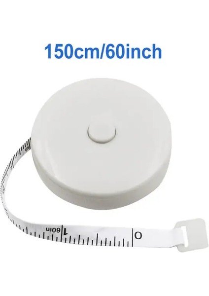 Beyaz 02 1.5 M/60 Inç Siyah Mezura Otomatik Esnek Mini Dikiş Mezura Çift Taraflı Geri Çekilebilir Alet Gövde Terzi Bant Cetvel (Yurt Dışından)