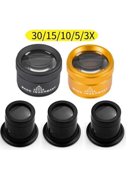 15X Optik Lens 3/5/10/30X Büyüteç K9 Optik Lens Monocle Büyüteç Büyüteç Göz Lens Izle Onarım Sikke Pullar Takı Lupe Büyüteç (Yurt Dışından) fırsatları