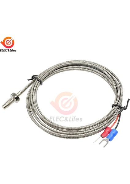 2m 1m 2m K Tipi Termokupl Sıcaklık Sensörü Kablosu Paslanmaz Çelik Prob Endüstriyel Termal Termokupl Test Cihazı 0-800 Derece C (Yurt Dışından)