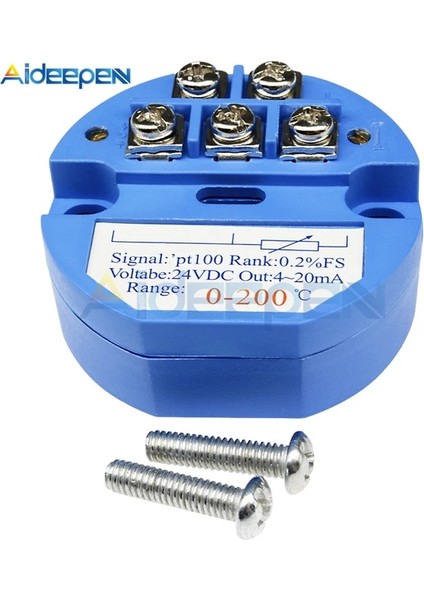 0-200 Celsuis 4-20MA Rtd PT100 0-200 Derece Sıcaklık Sensörü Verici Modülü Dc 24V 4-20MA Sıcaklık Sensörleri Dedektör Modülü (Yurt Dışından)