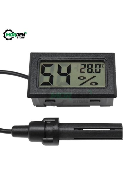 1 Mini LCD Dijital Sıcaklık Nem Sensörü Ölçer 1.5 M Termometre Higrometre Sıcaklık Kontrol Cihazı Toprak Nem Dedektörü (Yurt Dışından)