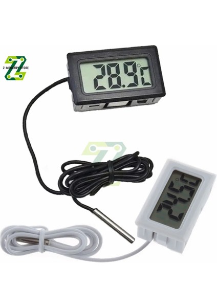 Siyah Hattı ile 1 M Fy-10 LCD Dijital Termometre Sıcaklık Sensörü Sıcaklık Ölçer Termostat Termal Regülatör Denetleyici 1 M Kablo Probu (Yurt Dışından)