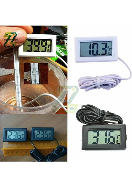 Siyah Hattı ile 1 M Fy-10 LCD Dijital Termometre Sıcaklık Sensörü Sıcaklık Ölçer Termostat Termal Regülatör Denetleyici 1 M Kablo Probu (Yurt Dışından)
