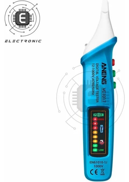 Mavi VC1017 Elektrikçi Sıfır Hat Algılama Kalemi Temassız Gerilim Dedektörü Akıllı Elektrikli Kalem Işık Göstergesi ile LED Dijital (Yurt Dışından)