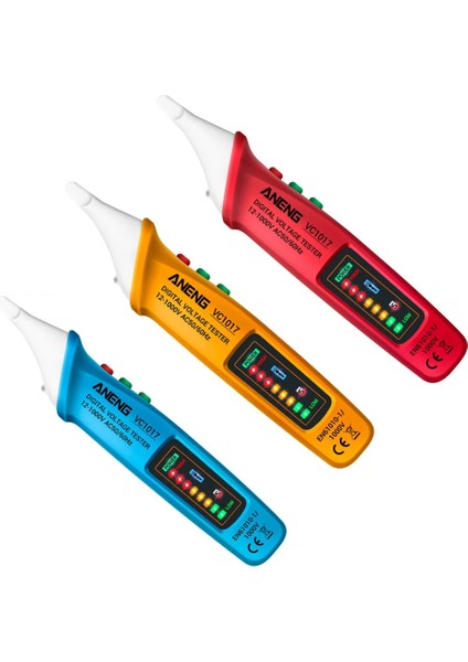 Mavi VC1017 Elektrikçi Sıfır Hat Algılama Kalemi Temassız Gerilim Dedektörü Akıllı Elektrikli Kalem Işık Göstergesi ile LED Dijital (Yurt Dışından)