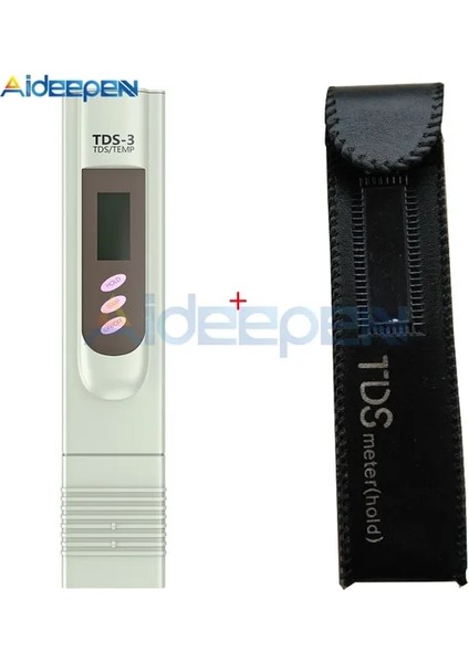 Tds-3 Kılıflı Tds Ec Metre Tds-3 Sıcaklık Test Cihazı Kalemi 3 In1 Fonksiyonlu Iletkenlik Su Kalitesi Ölçüm Aracı Tdsec Test Cihazı 0-9990PPM (Yurt Dışından)