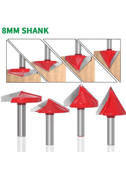 08 1 Adet 8mm Shank Freze Kesicisi Ahşap Oyma 60 90 120 150 Derece Tungsten Ağaç Işleme Freze Kesicisi 3D Freze Uçları Ahşap V Bit (Yurt Dışından) fiyatları