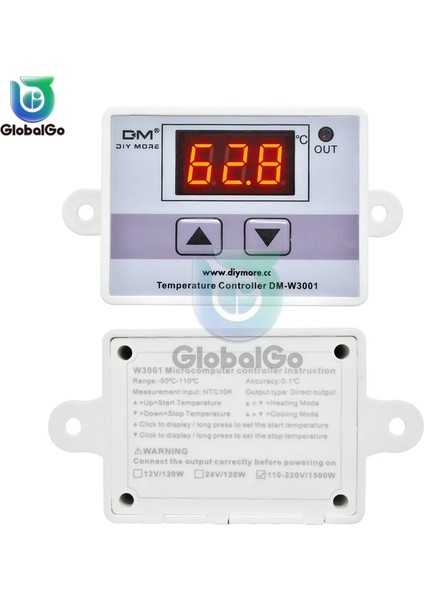 Dc 24 V XH-W3001 W3001 LED Dijital Termoregülatör Sıcaklık Test Cihazı Akıllı Termostat Sıcaklık Sensörü Kontrol Röle Çıkışı (Yurt Dışından)