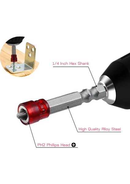 1 Pc Manyetik Tornavida Bit Çapraz Kafa Ph2 Manyetik Tornavida Uçları 1/4 Inç Hex Shank Tornavida Ucu Elektrikli Tornavida (Yurt Dışından)
