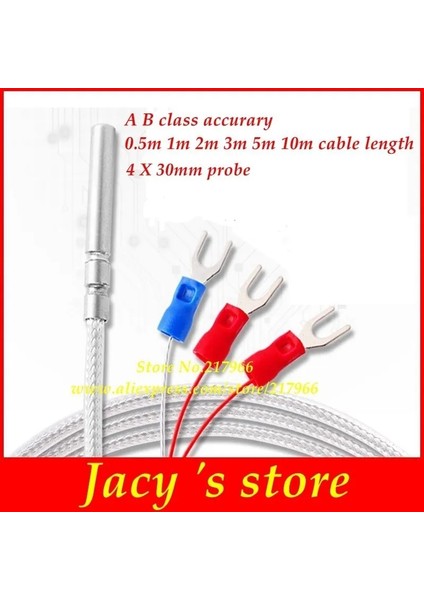 PT100 B 1 M Paslanmaz Çelik Üç Telli Su Geçirmez PT100 PT1000 Sıcaklık Sensörü Probu Termal Direnç Sıcaklık Verici (Yurt Dışından)