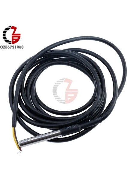 DS18B20 2m 1 Adet 0.5m/1m/2m/2.5m/3m DS18B20 DS18S20 Ntc 10K 1% 3950 Su Geçirmez Dijital Sıcaklık Sensörü Probu Ntc Termistör Termal Kablo (Yurt Dışından)