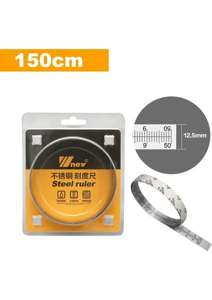 1.5 M Ağaç Işleme Paslanmaz Çelik Gönye Parça Bant Cetvel Tedbir Kendinden Yapışkanlı Metrik Ölçeği Cetvel Genişliği 12.5mm Dıy Araçları (Yurt Dışından)