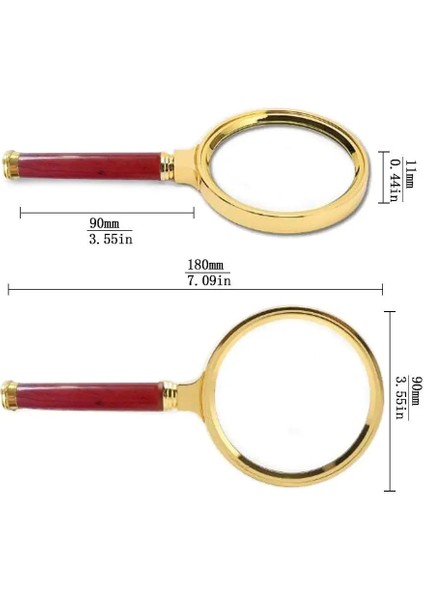 80MM 10X El Büyüteç Okuma Büyüteç Gözlük Gülağacı Saplı Kitap ve Gazete Okuma, Böcek ve Hobi Gözlem (Yurt Dışından) fiyatları
