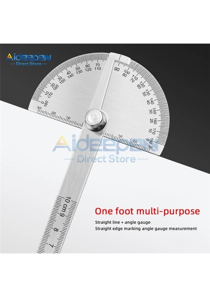 14 cm 180 Derece Iletki Metal Açı Bulucu Gonyometre Açı Cetvel Paslanmaz Çelik Ağaç Işleme Araçları Döner Ölçüm Cetveli 100/150 (Yurt Dışından) indirimleri