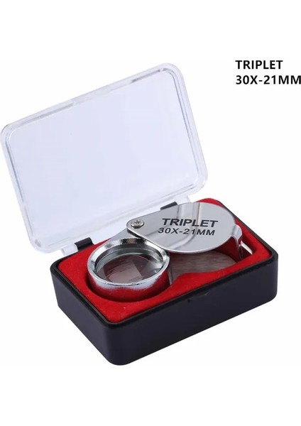 Gümüş 30X 10X-30X Takı Elmas Takı Büyüteç Büyüteç Aracı Göz Büyüteç Büyüteç Ekipmanları Üçlü Kuyumcular Gözlük Camı (Yurt Dışından)