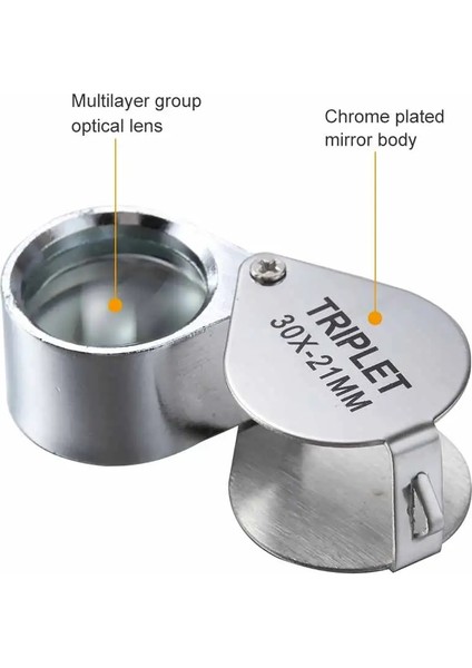 Gümüş 30X 10X-30X Takı Elmas Takı Büyüteç Büyüteç Aracı Göz Büyüteç Büyüteç Ekipmanları Üçlü Kuyumcular Gözlük Camı (Yurt Dışından) fırsatları