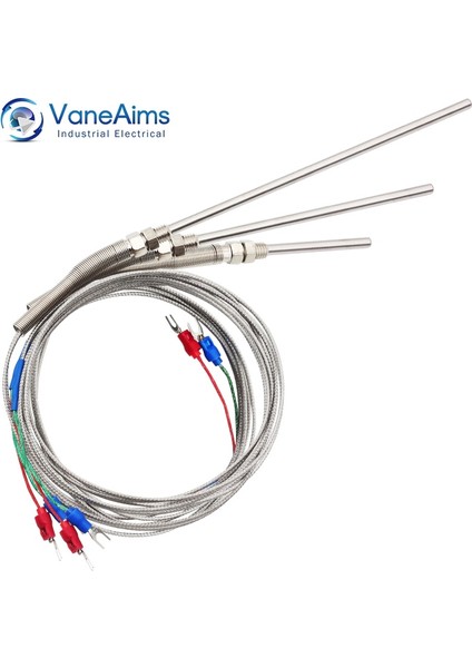 1m Tip K Vaneaims Termokupl M8 0.5m 1m 2m 3m Tip K J PT100 50MM 100MM 150MM 200MM Sıkıştırma Yayı Probu Sıcaklık Sensörü 0-400 ℃ (Yurt Dışından)