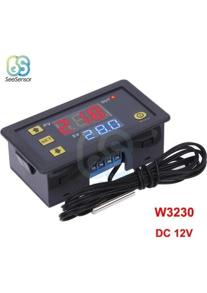 Dc 12V W3230 12V 24V AC110-220V 20A Dijital Sıcaklık Kontrol Cihazı LED Ekran Termostat Isı/soğutma Kontrol Cihazı Prob Hattı (Yurt Dışından)