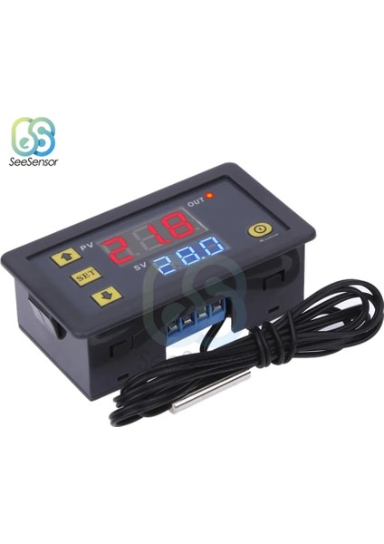Dc 12V W3230 12V 24V AC110-220V 20A Dijital Sıcaklık Kontrol Cihazı LED Ekran Termostat Isı/soğutma Kontrol Cihazı Prob Hattı (Yurt Dışından) fiyatları