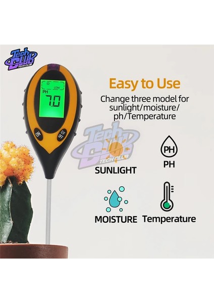 3'ü 1 Arada 3'ü 1/4'ü 1/5'i 1'de Toprak Ph Ölçer Toprak Test Cihazı Nem Ölçer Sıcaklık Güneş Işığı Ölçüm Analizi Asitlik Alkali Test Aracı (Yurt Dışından)