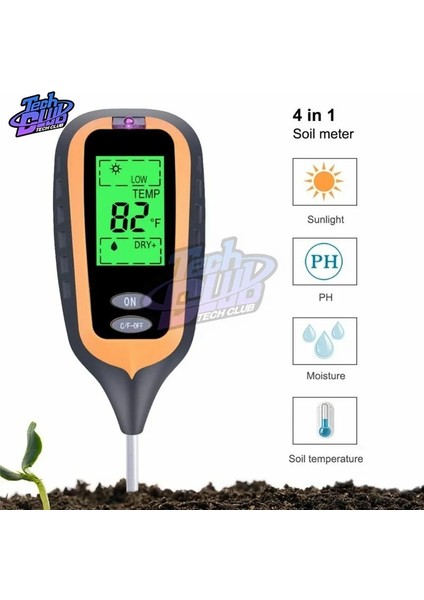 3'ü 1 Arada 3'ü 1/4'ü 1/5'i 1'de Toprak Ph Ölçer Toprak Test Cihazı Nem Ölçer Sıcaklık Güneş Işığı Ölçüm Analizi Asitlik Alkali Test Aracı (Yurt Dışından)