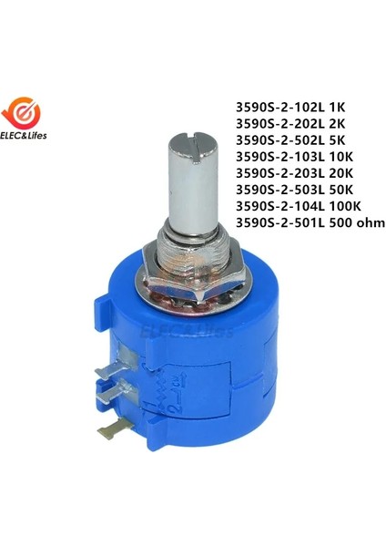 3590S Topuzu 3590S-2 3590S Serisi Hassas Potansiyometre 1k 2k 5k 10K 20K 50K 100K Ohm Ayarlanabilir Direnç Çok Turlu Potansiyometre Dıy (Yurt Dışından) fiyatları