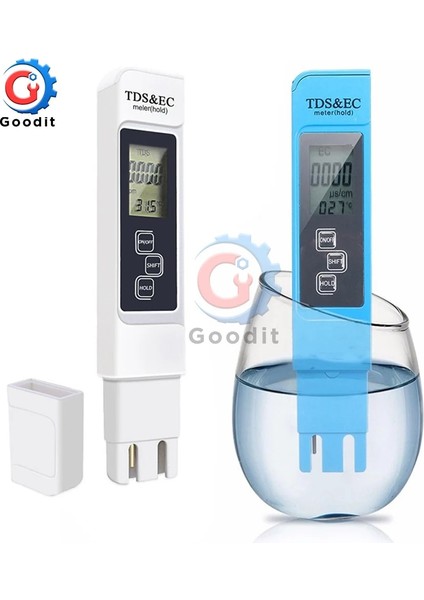 Beyaz Tds Ec Metre Sıcaklık Test Cihazı Kalem 3 In 1 Fonksiyonlu Iletkenlik Su Kalitesi Ölçüm Aracı Tds Ec Test Cihazı 0-9990 Ppm 15% (Yurt Dışından) fiyatları