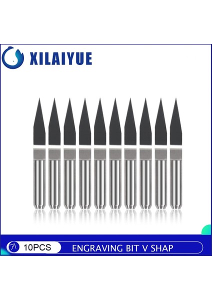 10 Adet DEGREE20X0.4MM 10 Adet 10/15/20/25 Derece Pcb Gravür Ucu V Şekil Ucu End Mill Tungsten Karbür Pcb Cnc Freze Kesici (Yurt Dışından)