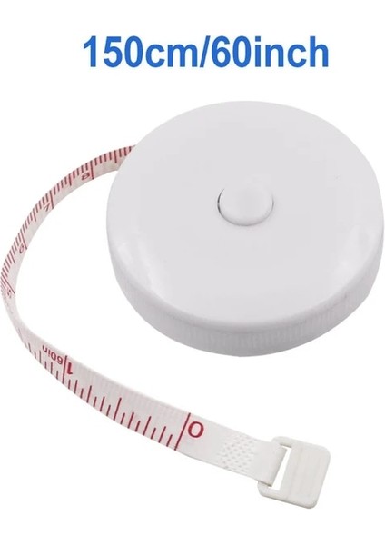 A4 1.5 M/60 Inç Yumuşak Mezura Çift Taraflı Geri Çekilebilir Aletler Otomatik Abs Esnek Mini Dikiş Ölçüm Bandı Beyaz/siyah (Yurt Dışından)