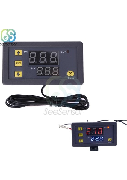 1 M Kablo W3230 12 V 24 V AC110-220V 20A Dijital Sıcaklık Kontrol Cihazı LED Ekran Termostat Isı/soğutma Kontrol Cihazı Probu Hattı (Yurt Dışından)