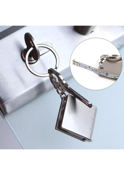 C-01 Mini Yaratıcı Ölçme Araçları Paslanmaz Çelik Geri Çekilebilir Cetvel Mezura Anahtarlık Anahtarlık Ölçme Araçları Anahtarlık Çekme Cetvel (Yurt Dışından)