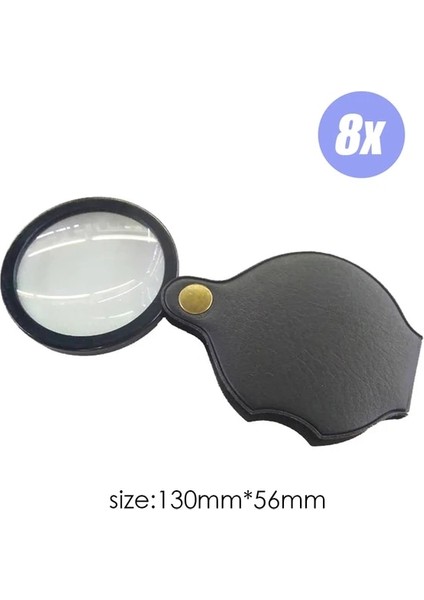 8x Siyah 6X/8X/10X/15X Büyüteç Mini Cep Katlanır Büyüteç Takı Büyüteç Hd Gözlük Camı Büyüteç Cam Len Taşınabilir Büyüteç (Yurt Dışından)