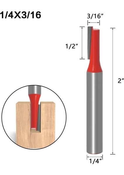 A-02 1/4 "6mm Shank Düz Bit Tungsten Karbür Tek, Çift Flüt Yönlendirici Bit Ahşap Freze Kesicisi Ahşap Sondaj Ağaç Işleme Araçları (Yurt Dışından)