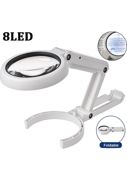2 Adet 3x Büyüteç 8led El Büyüteç Büyüteç Okuma Lambası Evrensel Işıklı Büyüteç Çift Amaçlı Büyüteç Gözlük Saat Onarımı Için (Yurt Dışından)
