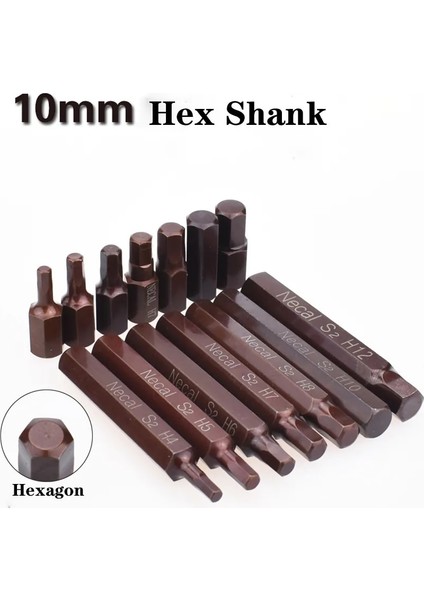 H12-2 Adet (30MM) H8-H10 Hex Tornavida Ucu 10MM Hex Shank S2 Stee Allen Anahtarı Matkap Ucu Lokma Anahtar Adaptör Seti Araba El Aletleri Tamir Kiti (Yurt Dışından)