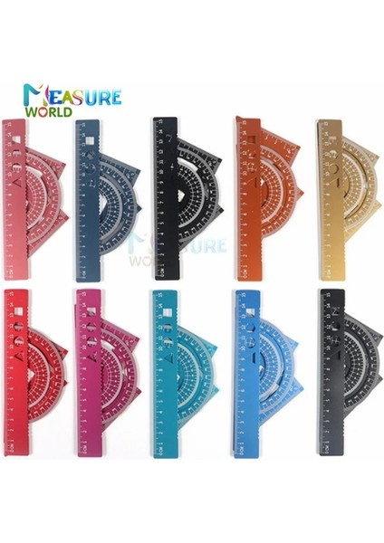 Altın 4 In 1 Metal Cetvel Alüminyum Alaşımlı Açı Cetvel Iletki Üçgen Cetvel Çok Fonksiyonlu Ölçme Alet Takımı Kare Açıölçer (Yurt Dışından) fırsatları